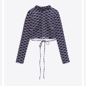 Zara geometric print crop top